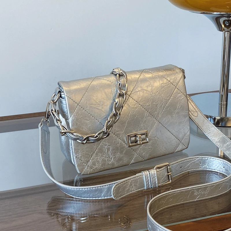 小众菱格时尚链条腋下单肩包女2025新款小香风春夏百搭轻奢斜挎包