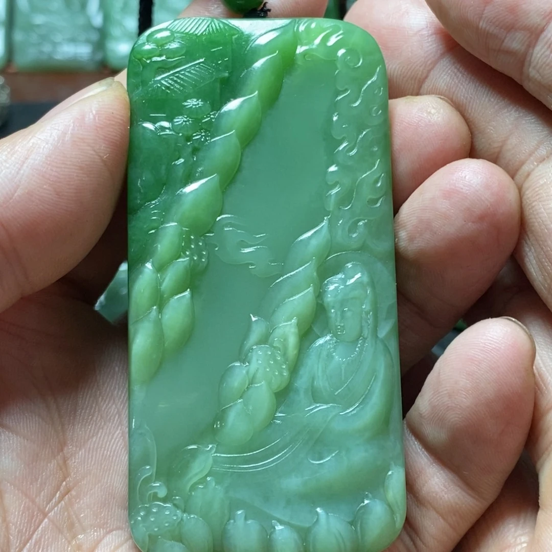 蜀***雨和田玉（碧玉）未镶嵌挂件