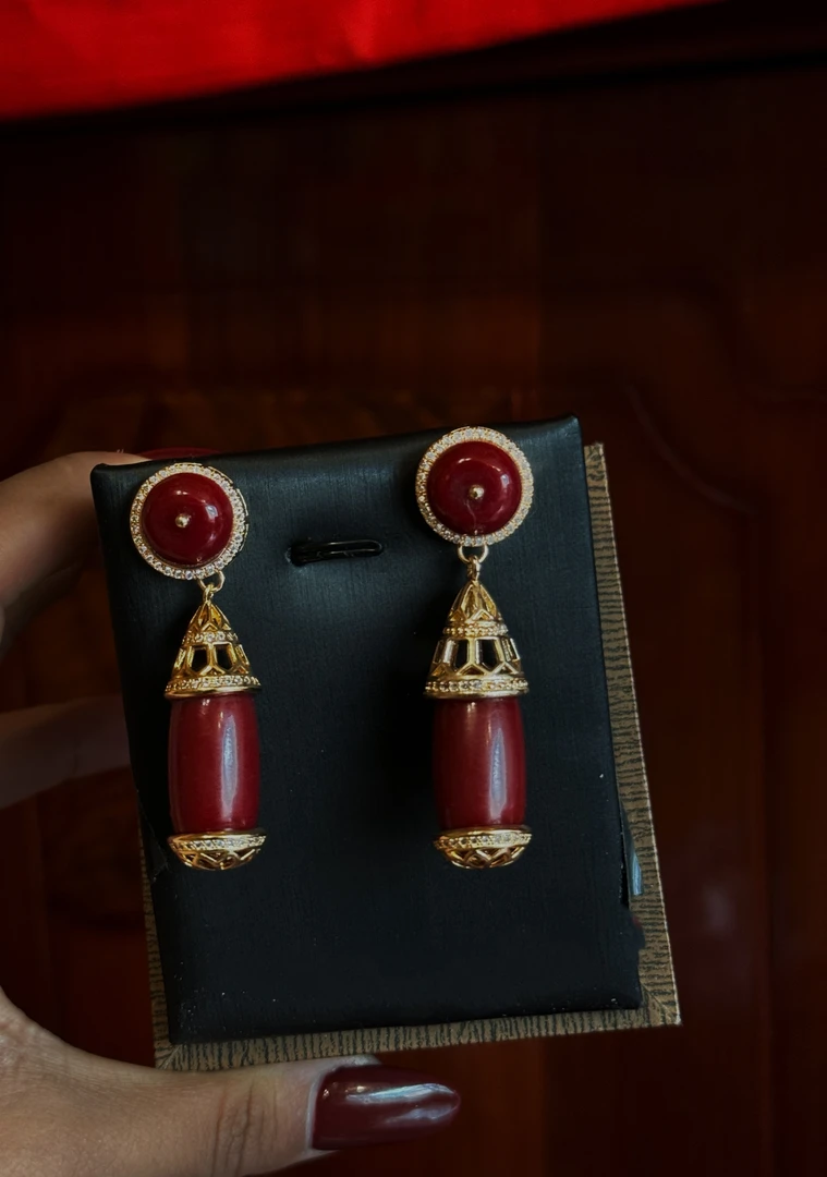 合金亚克力耳饰 央宗同款简约藏式耳坠