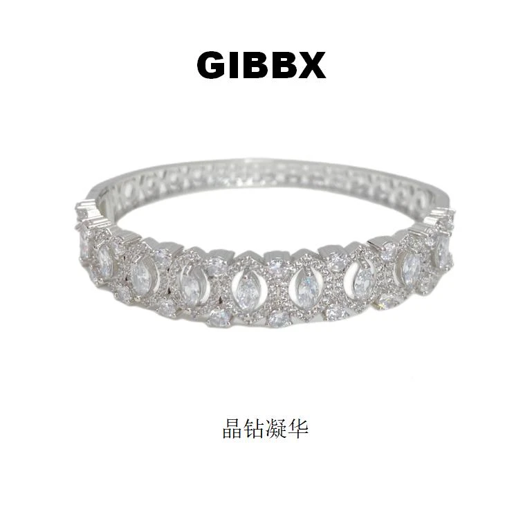 GIBBX 铜合金手链 晶钻凝华手镯 轻奢个性精致