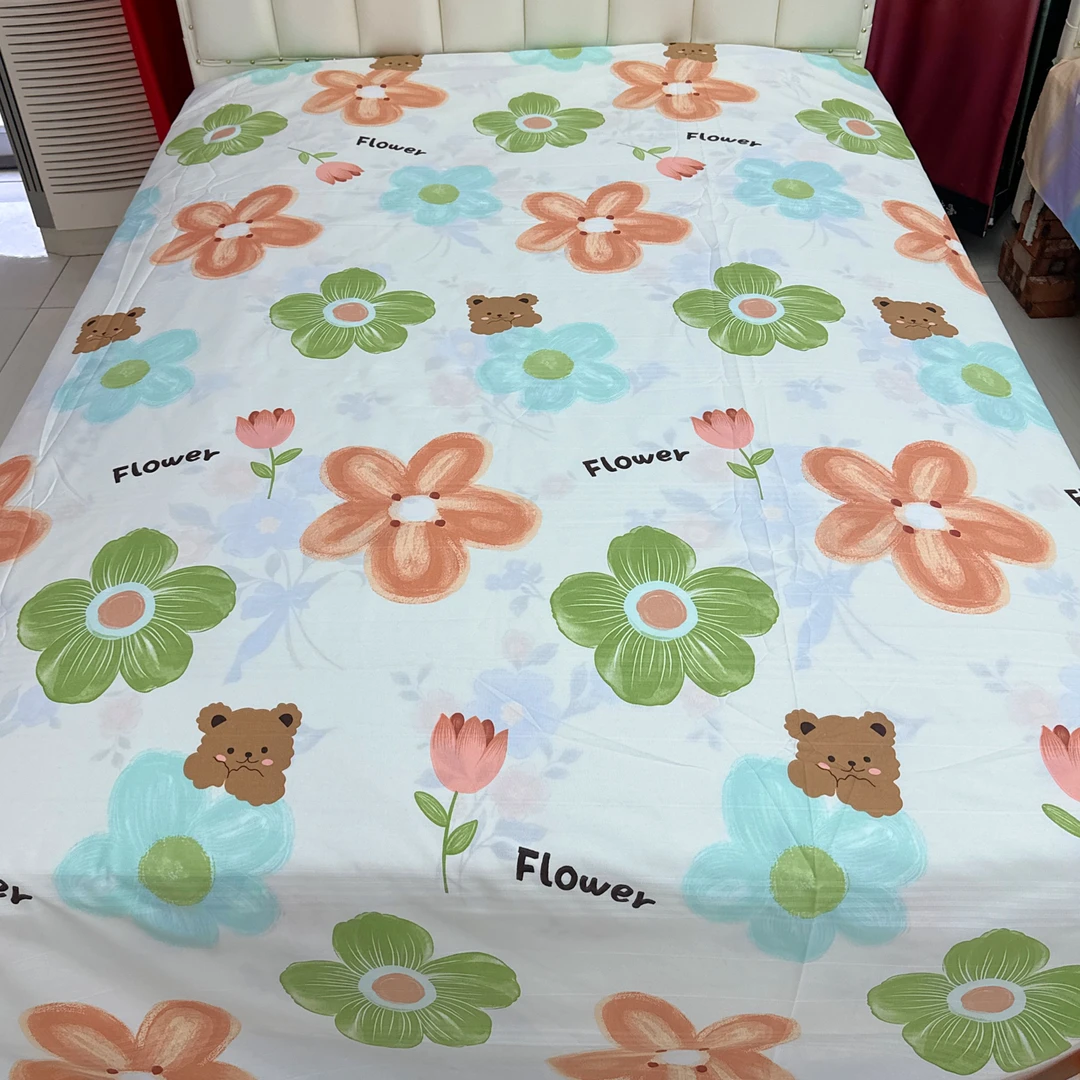 【小熊花园】2.5米*2.8米大床单 小粗布面料 柔软舒适 密实贴身透气