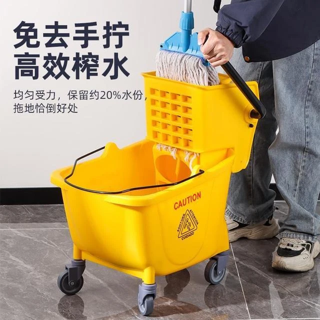 商用洗免手洗长方形家用酒店饭店拖布墩布拖把挤水器榨水车拖地桶