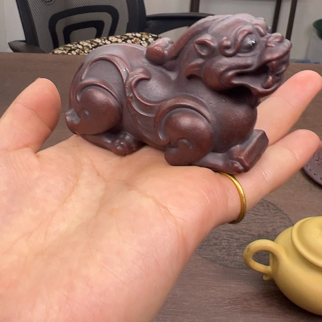紫砂茶宠鹿**台貔貅茶宠摆件