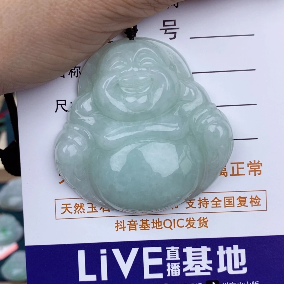 翡翠颈饰未镶嵌少*暖佛公