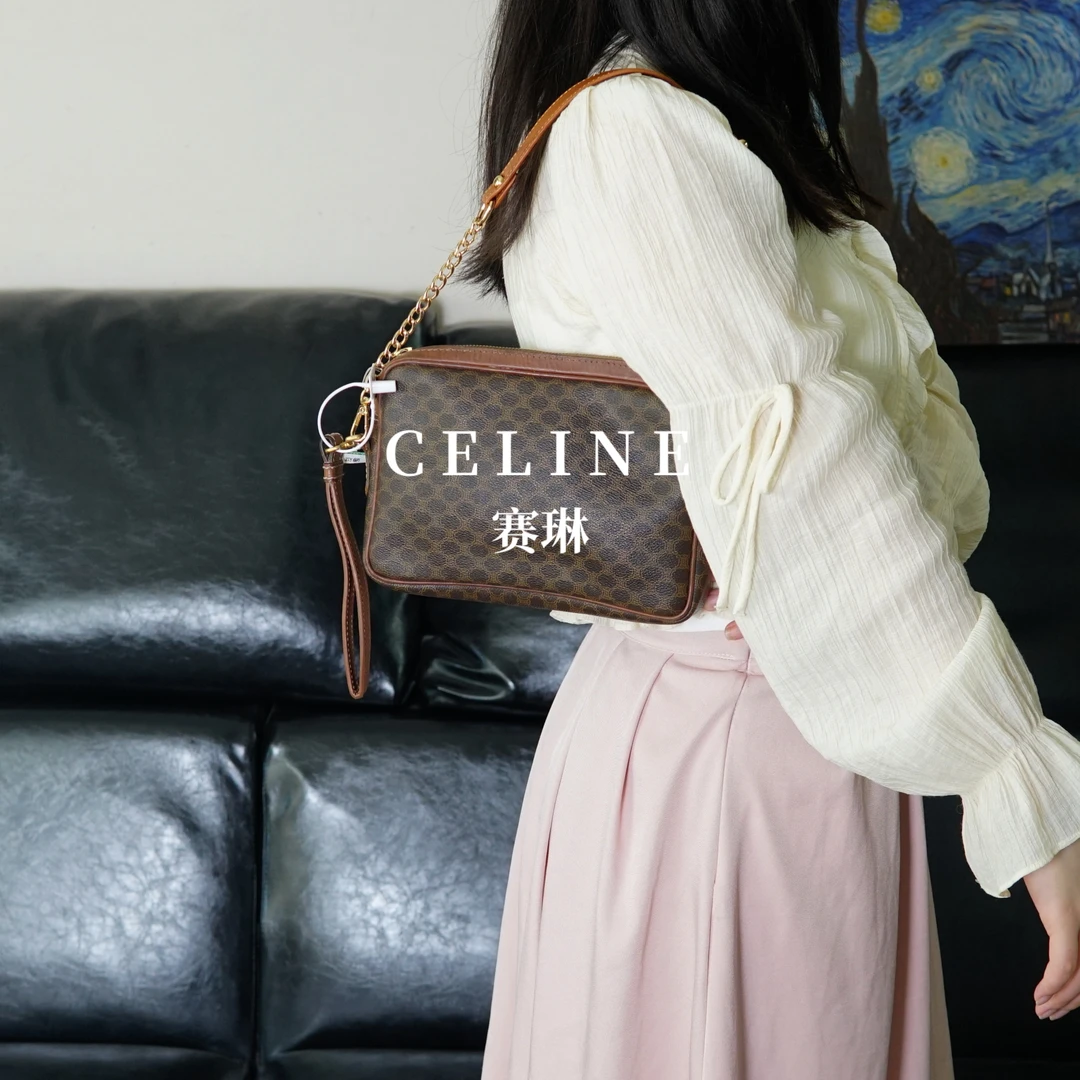 95新 Celine/思琳 老花链条单肩包/SY05412028/2028
