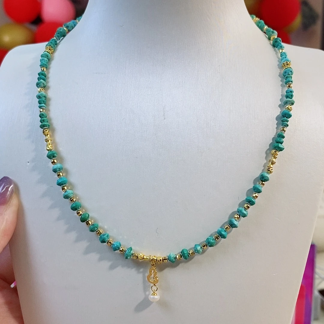 绿松石银S925镀金镶嵌珠宝奇石