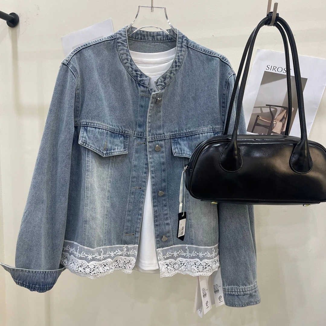 慈溪XYY蕾丝拼接牛仔外套