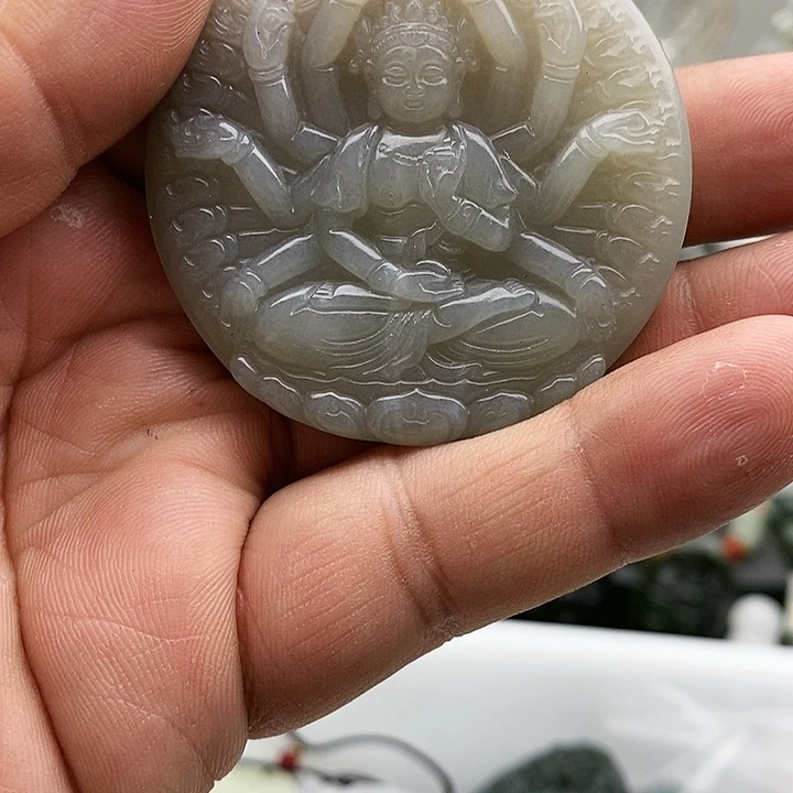 【闪购商品】手链未镶嵌和田玉烟紫观音