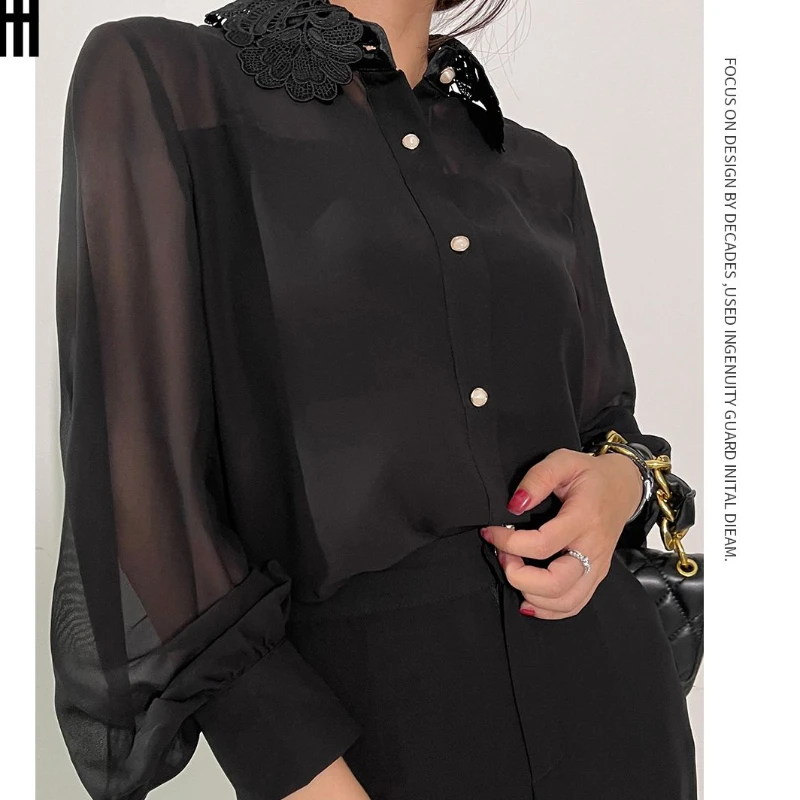 【复古典雅套装】衬衣休闲裤气质两件套女 EM21B027