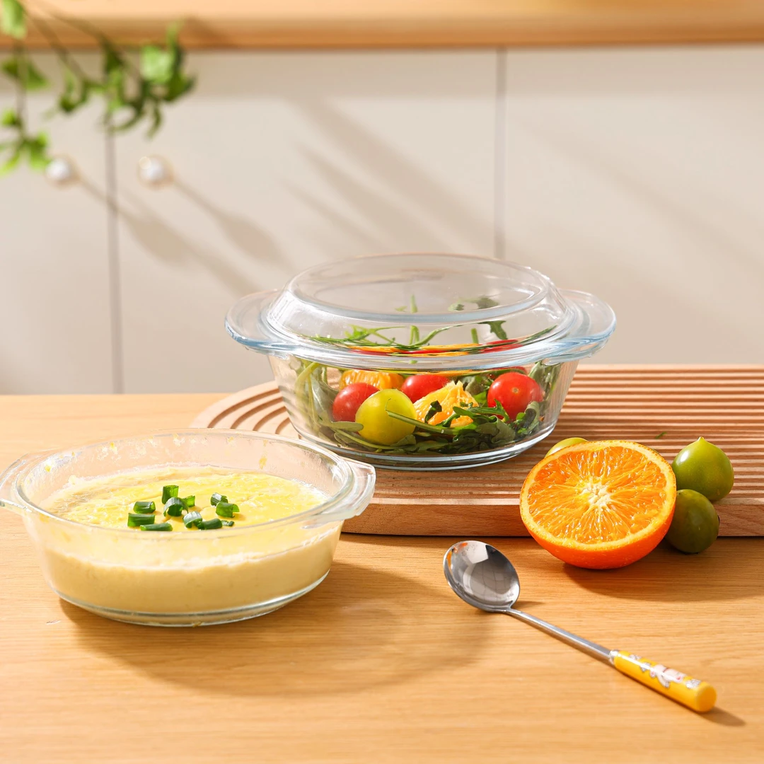 带盖玻璃碗微波炉加热专用器皿盘耐高温家用盆大号汤碗蛋羹蒸蛋碗