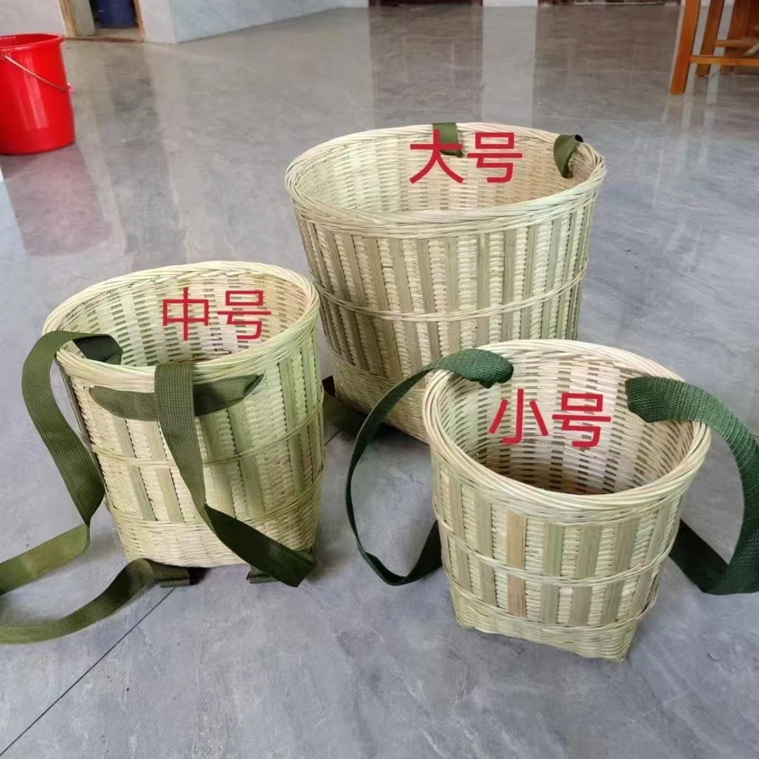 竹编背篓家用买菜背箩竹筐采摘茶叶舞蹈道具收纳筐直销手编新款