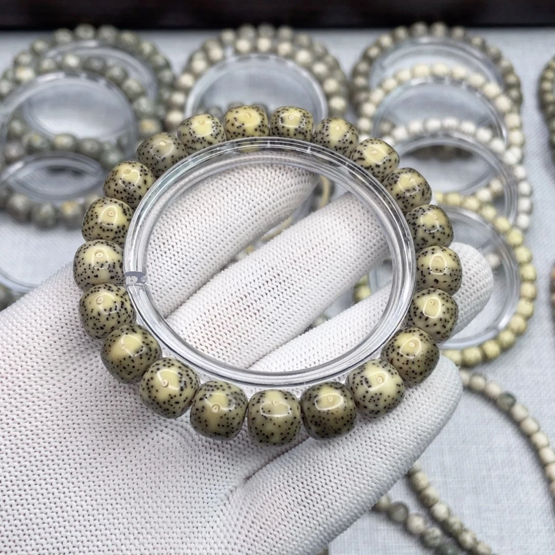 手串星月菩提石玉料小凤眼留白11x10