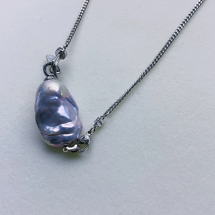 银S925镶嵌耳饰淡水珍珠