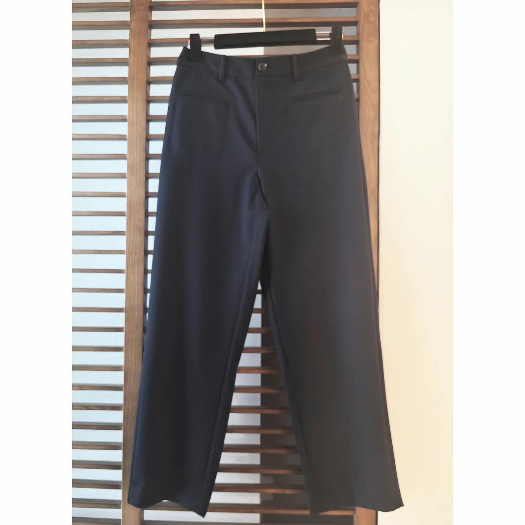 【老钱名家】休闲窄版前口袋百搭直筒西装裤 时尚通勤九分裤