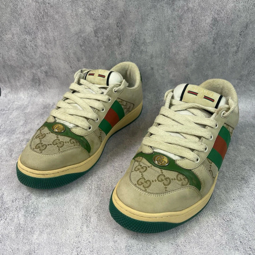95新 GUCCI/古驰 老花绿尾脏脏鞋 40欧码 T575