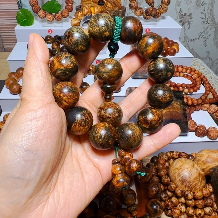 0***1木质非金属水墨丹青手串