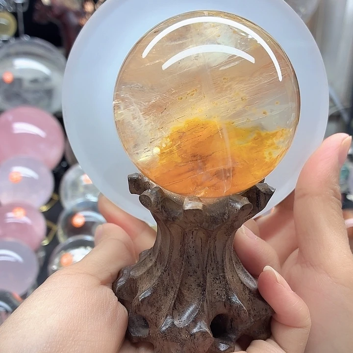 未镶嵌水晶珠宝半成品黄椒花57夕阳