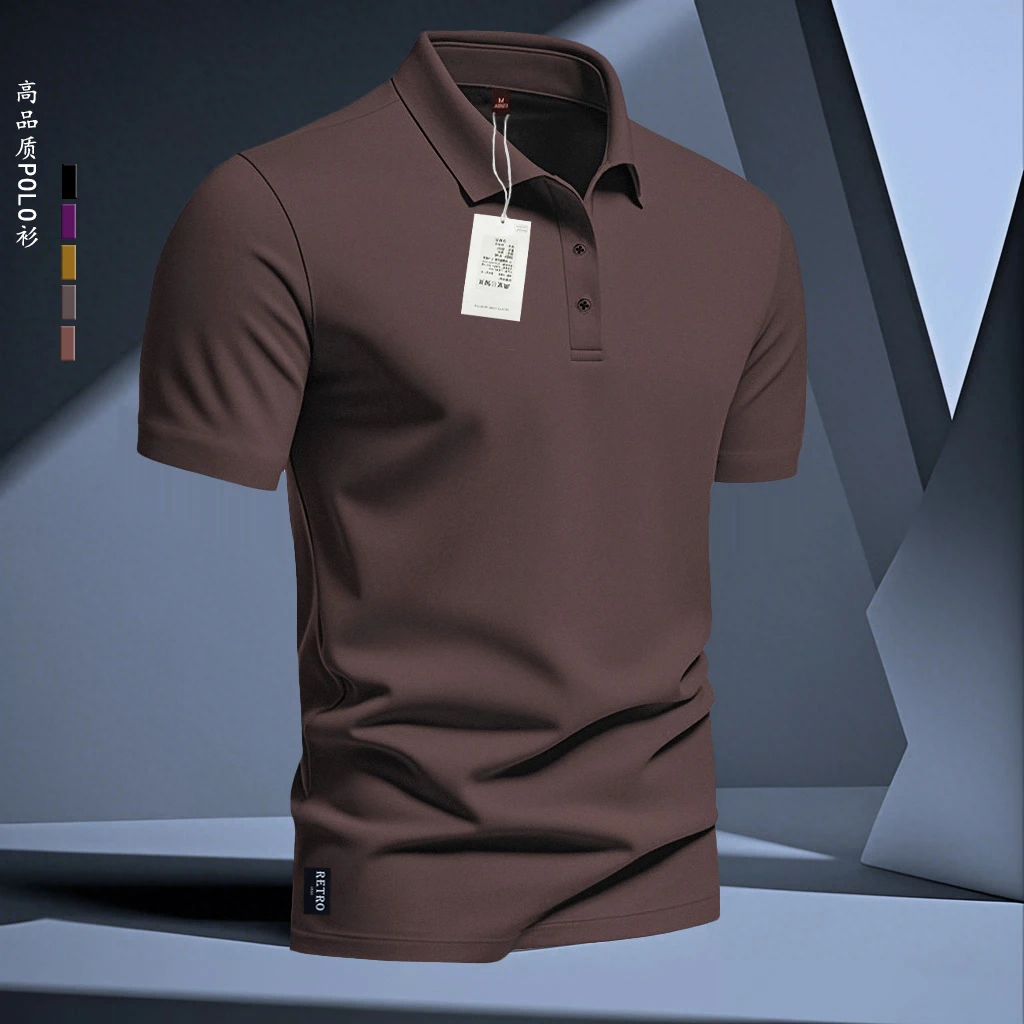美式复古洋气polo衫男款翻领短袖t恤男士上衣商务休闲高品质衣服