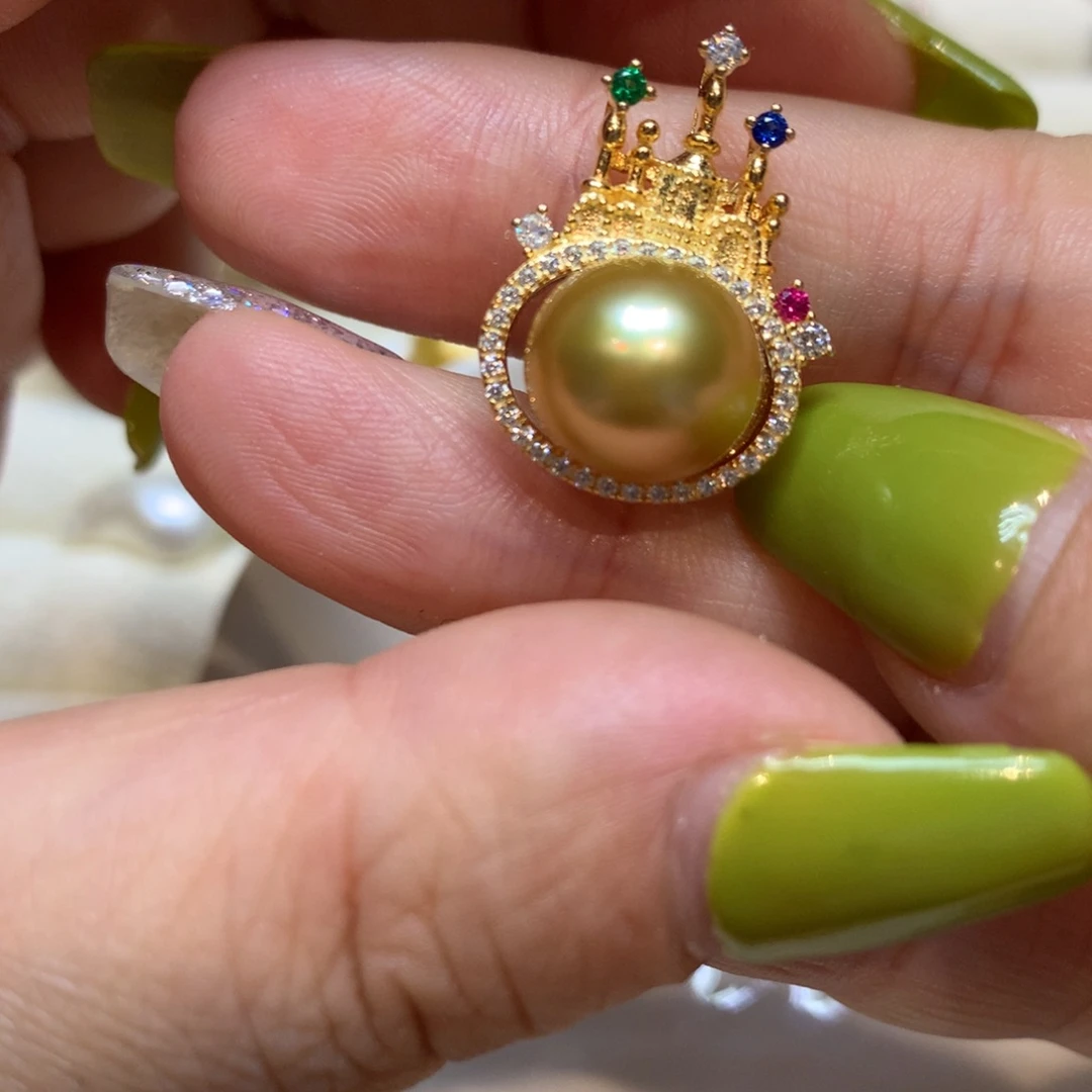 海水珍珠银S925镶嵌颈饰