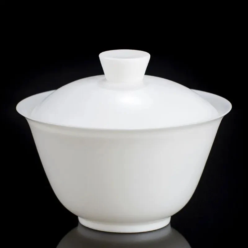 岩茶薄胎白瓷盖碗