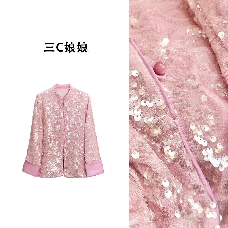 宸嫚三C娘娘7024【满天星】新中式国风时尚气质重工长袖外套春秋ins