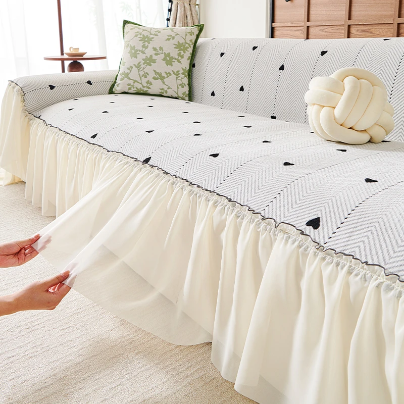 雪尼尔沙发盖布巾四季通用防滑欧式简约全包沙发套罩一整张全盖毯