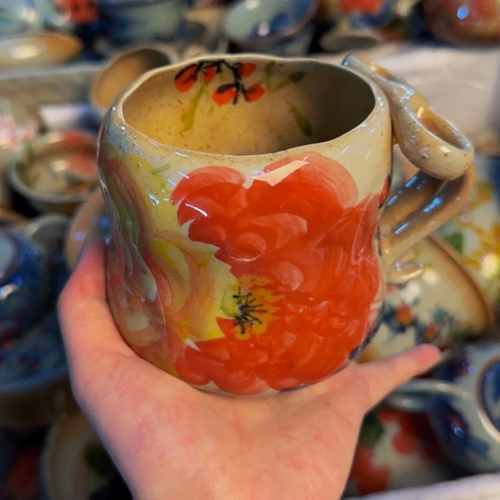 瓷片手工手绘细微不一样