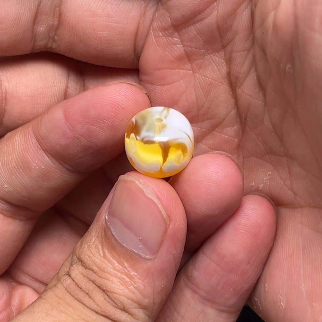 未镶嵌琥珀裸石夜*龙蜜蜡金白老型13加