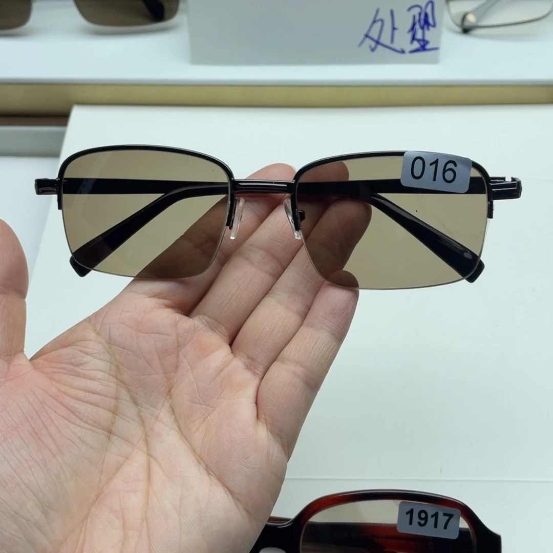 茶水晶半框眼镜 016