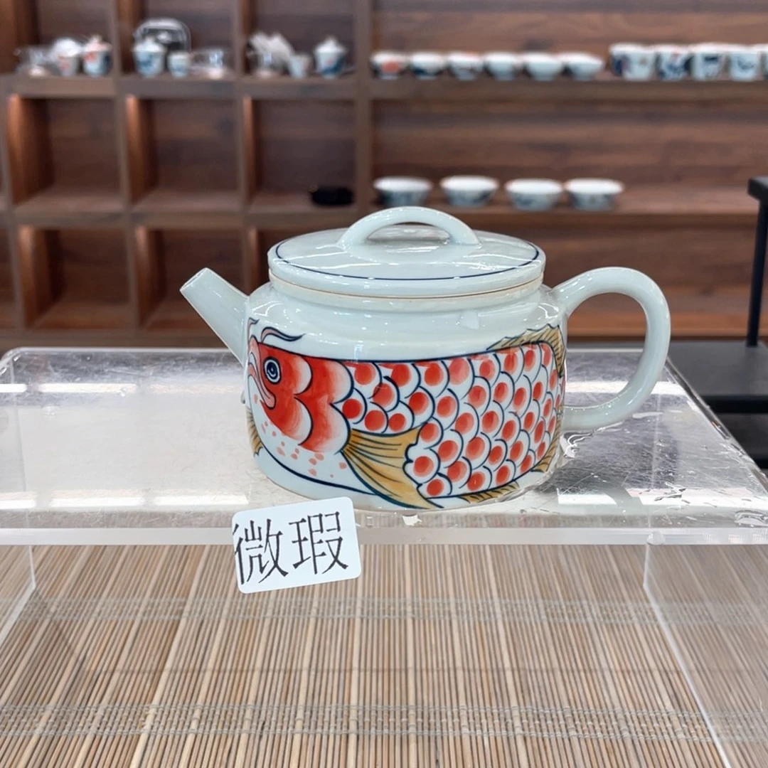 釉下彩纯手绘有瑕