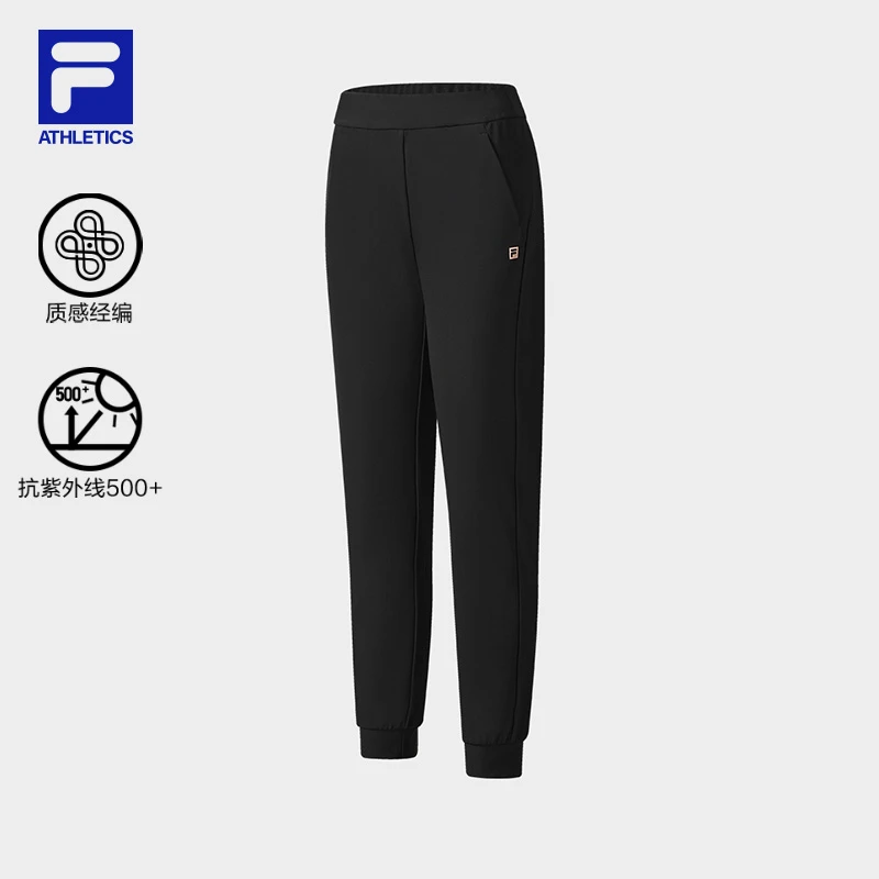 Fila/斐乐女裤夏季新款透气舒适束脚弹力修身运动长裤A11W521604F