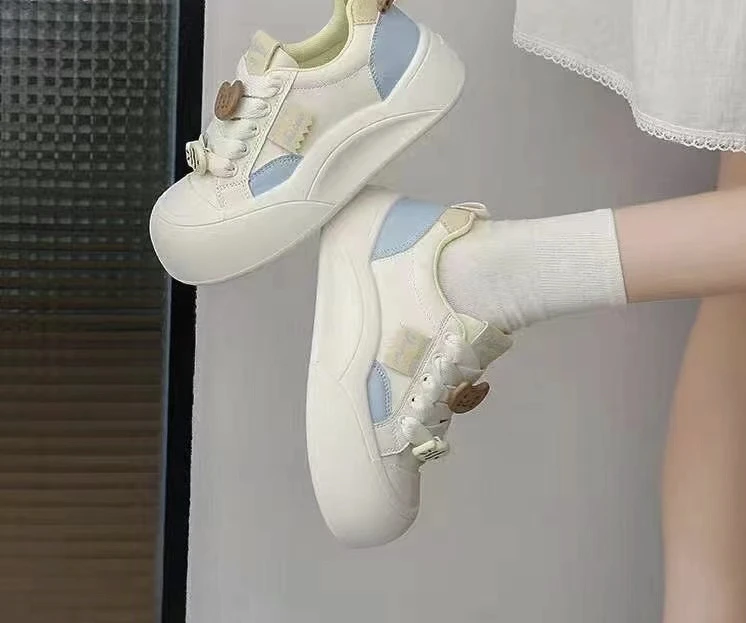 馨馨衣橱-蓝米拼接鞋时尚百搭厚底韩版