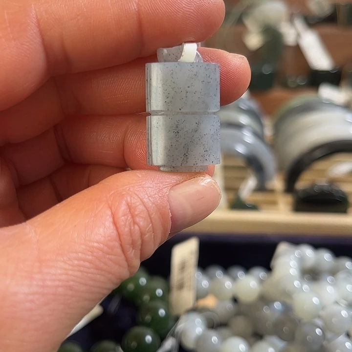 和田玉未镶嵌颈饰新疆和田玉青花籽仿古司南挂饰