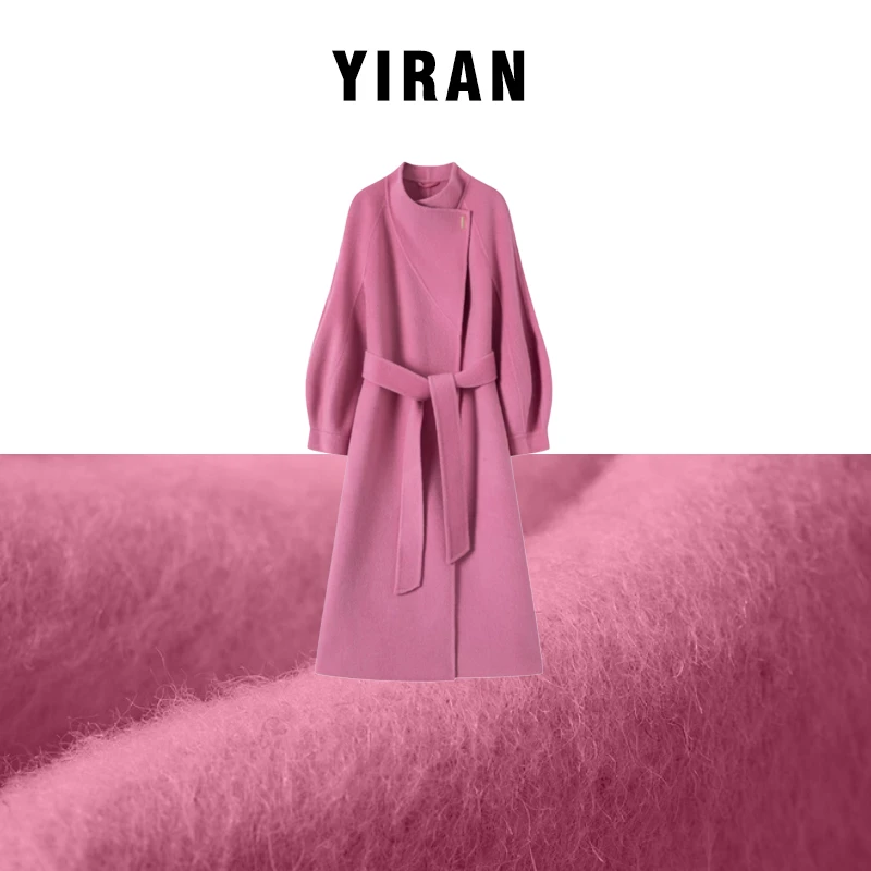 YIRAN/奕冉设计师气质轻奢时尚宽松女士毛呢中长款双面呢大衣冬季
