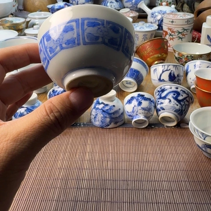 @***風青花瓷器杯子茶具