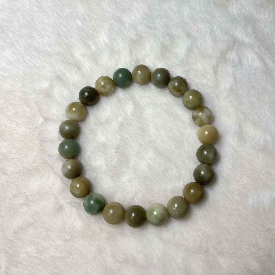 菩提根玉化料圆珠花皮手串手持多样性配色手串