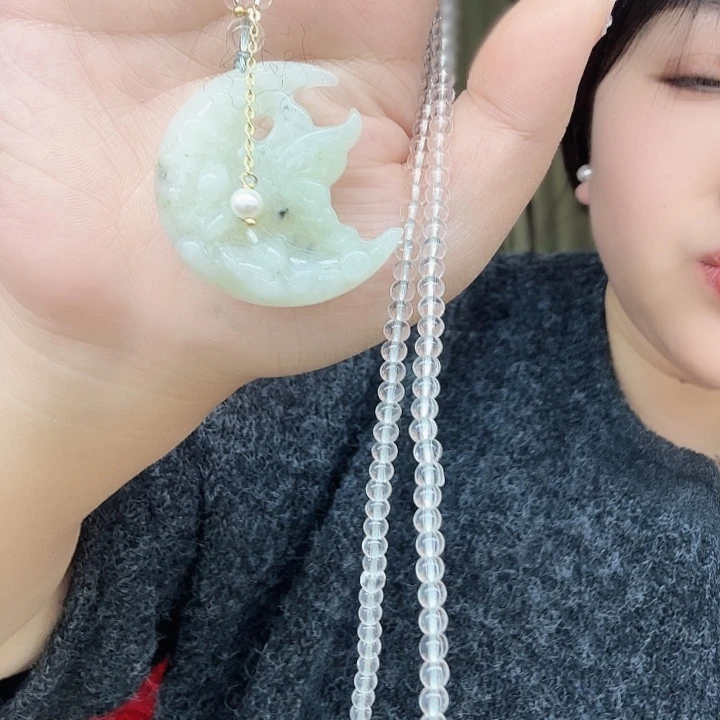 蛇纹石玉合金颈饰