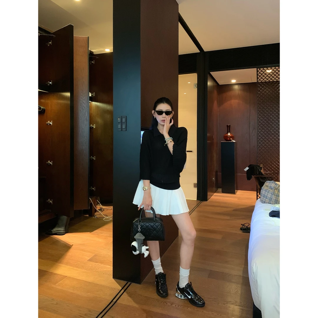 70不是七十【茉莉清晨】初秋针织分割韩系千金蓬蓬裙短半裙