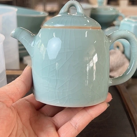 杯汝瓷开片微瑕秦权壶福利