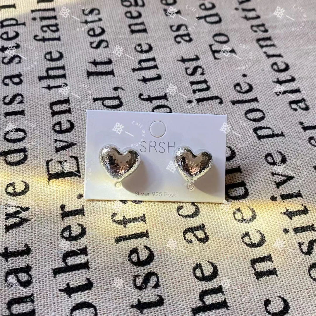 非金属仿珍珠耳饰 韩国代购.肌理爱心耳钉