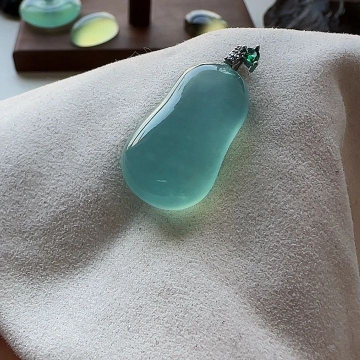 岫玉银S925镶嵌吊坠(不含链)