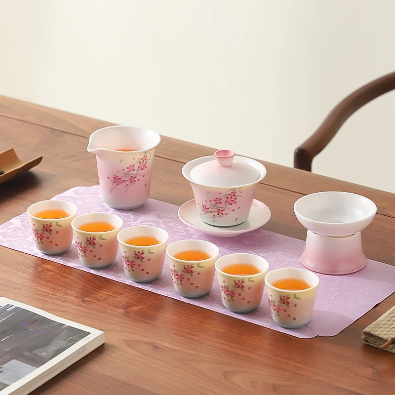 创意渐变猪油冻女性功夫茶具套装家用办公送礼佳选