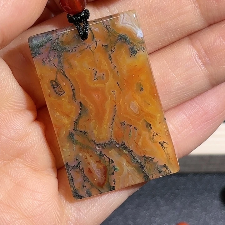 玛瑙/玉髓吊坠(不含链)未镶嵌叶*子