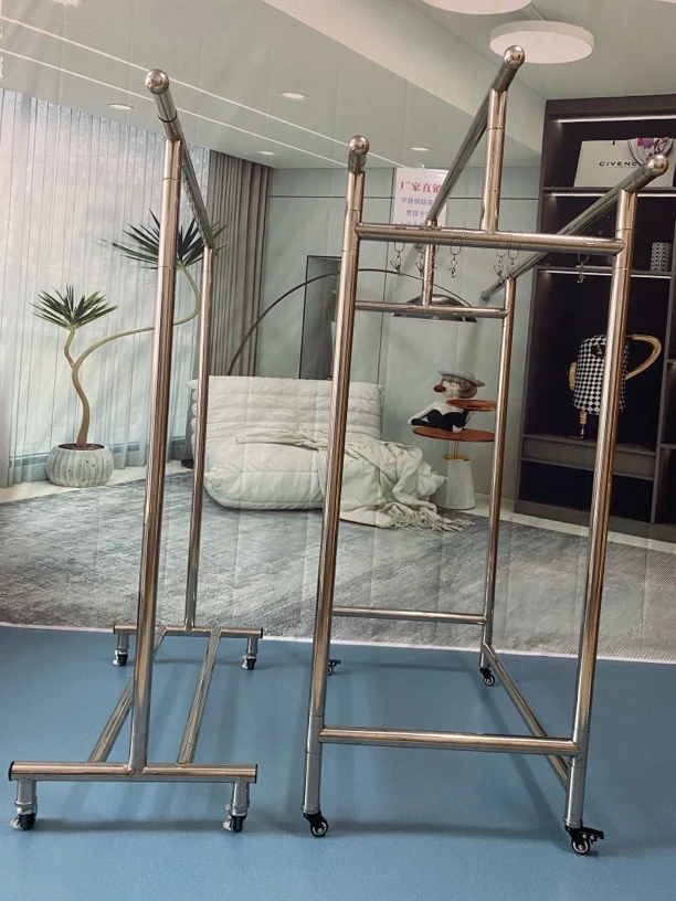 源头发货不锈钢可伸缩折叠晾衣架落地家用热销榜第一挂衣架出租屋