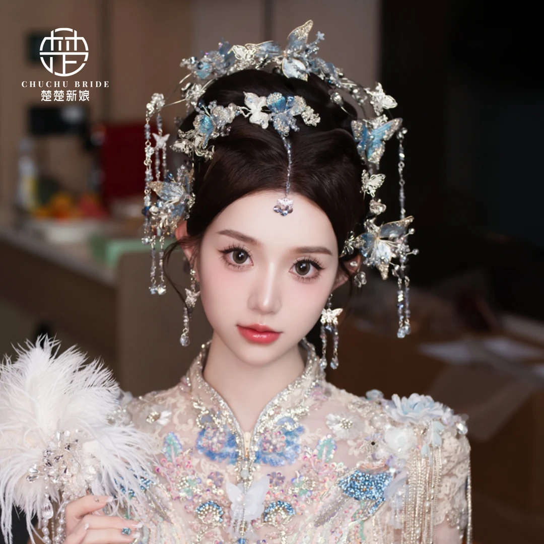 新款新娘秀禾头饰簪子复古新中式奢华大气明制宫廷气质流苏发饰