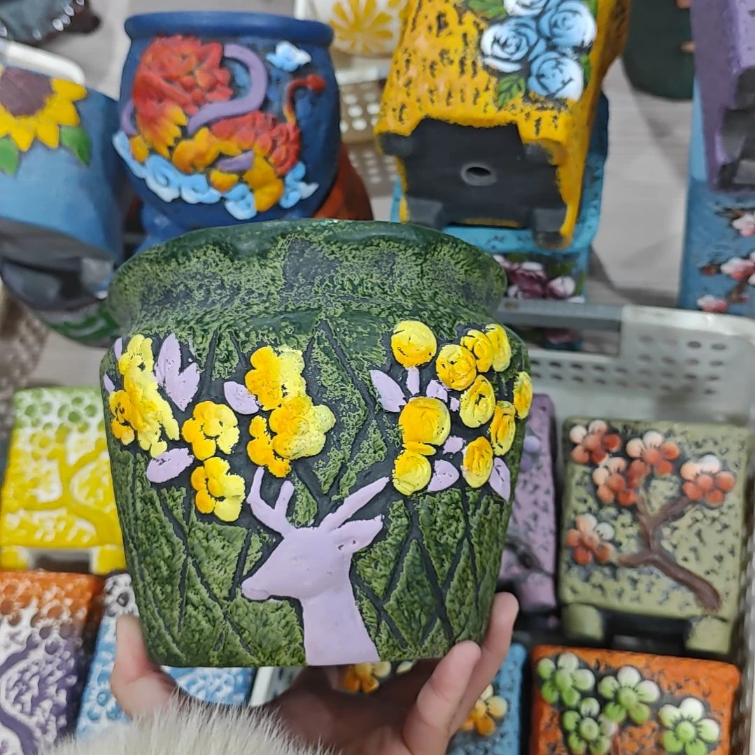 陶吸水透气的白陶花盆凑满12发货