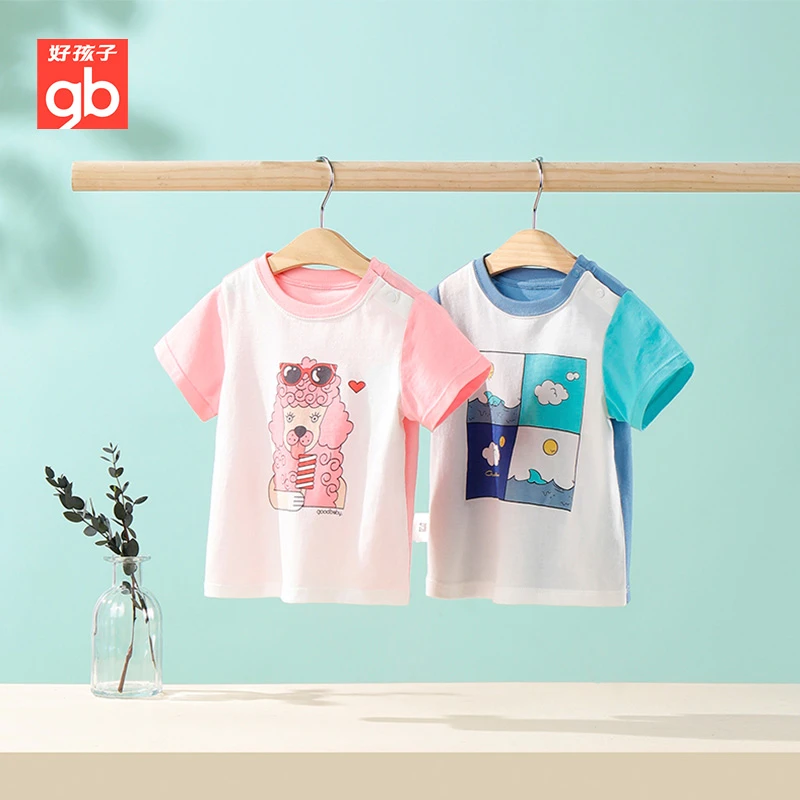 gb好孩子儿童纯棉短袖印花小童夏季圆领