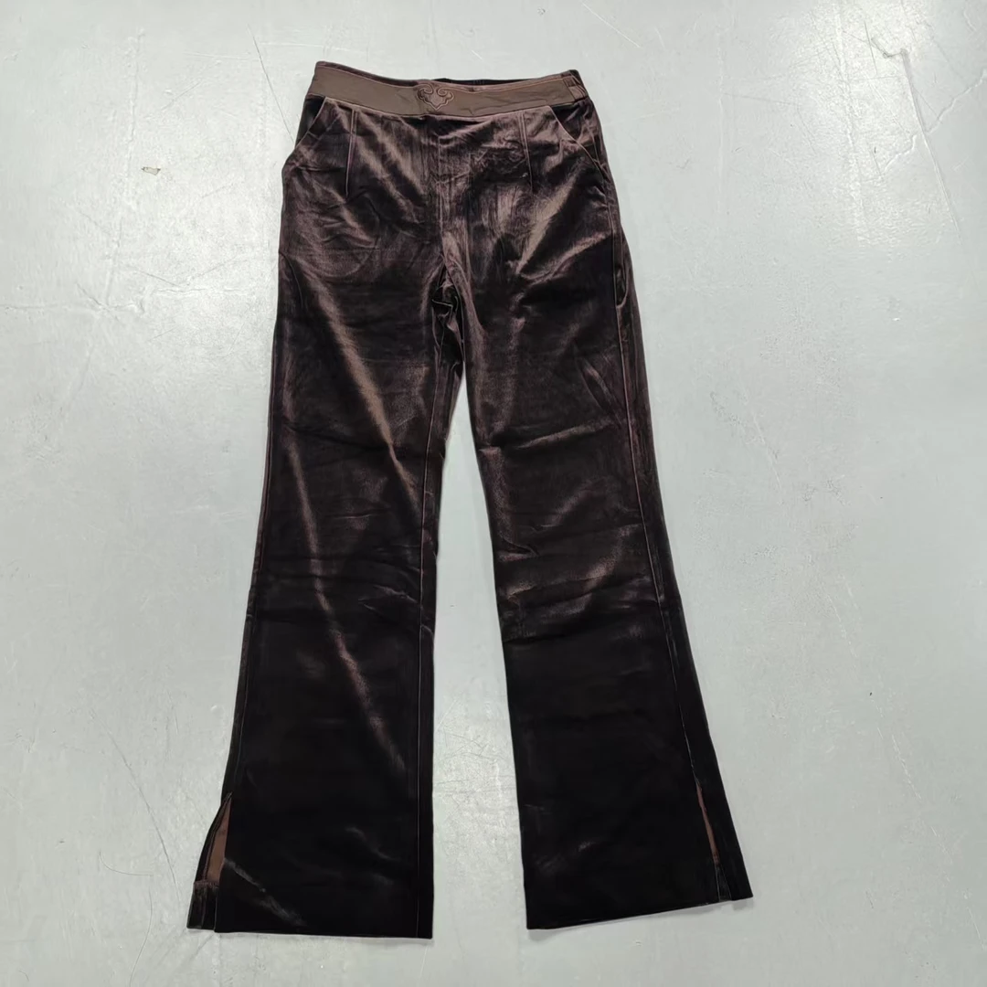 【南油玲姐】咖啡色松紧腰休闲裤A8869