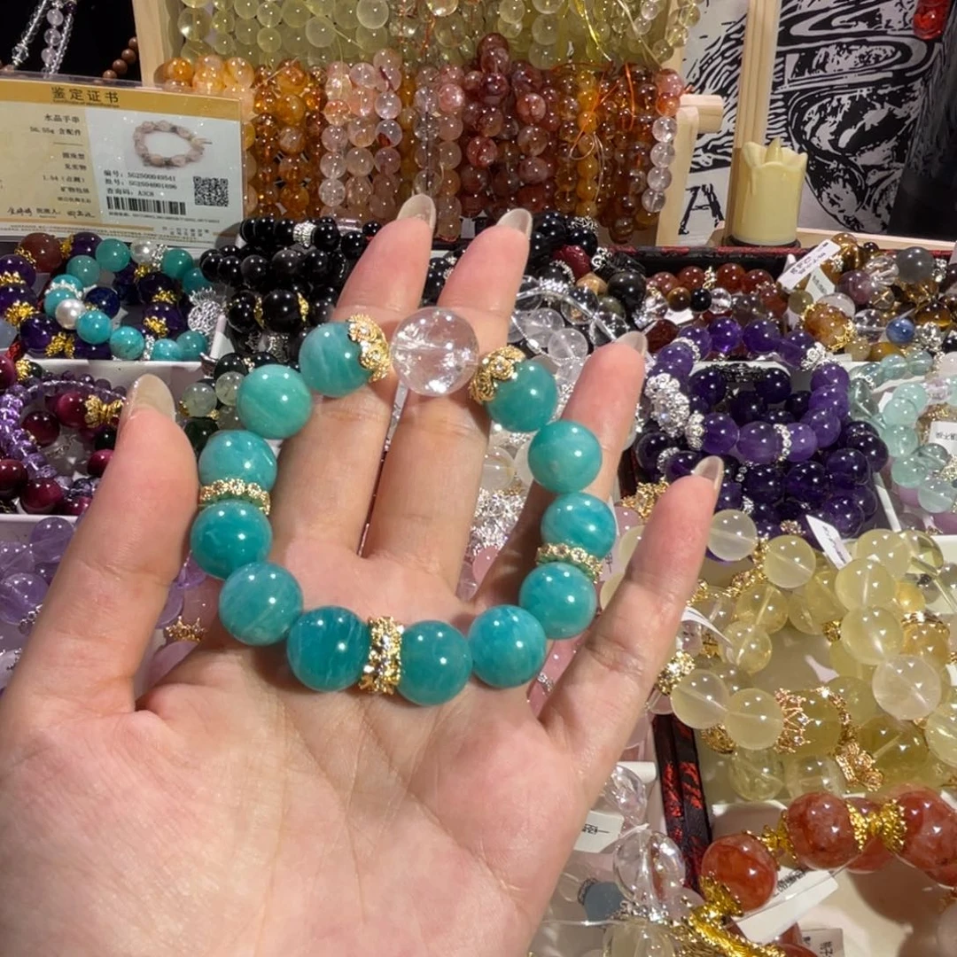 石英石铁合金阿塞天河石手围16