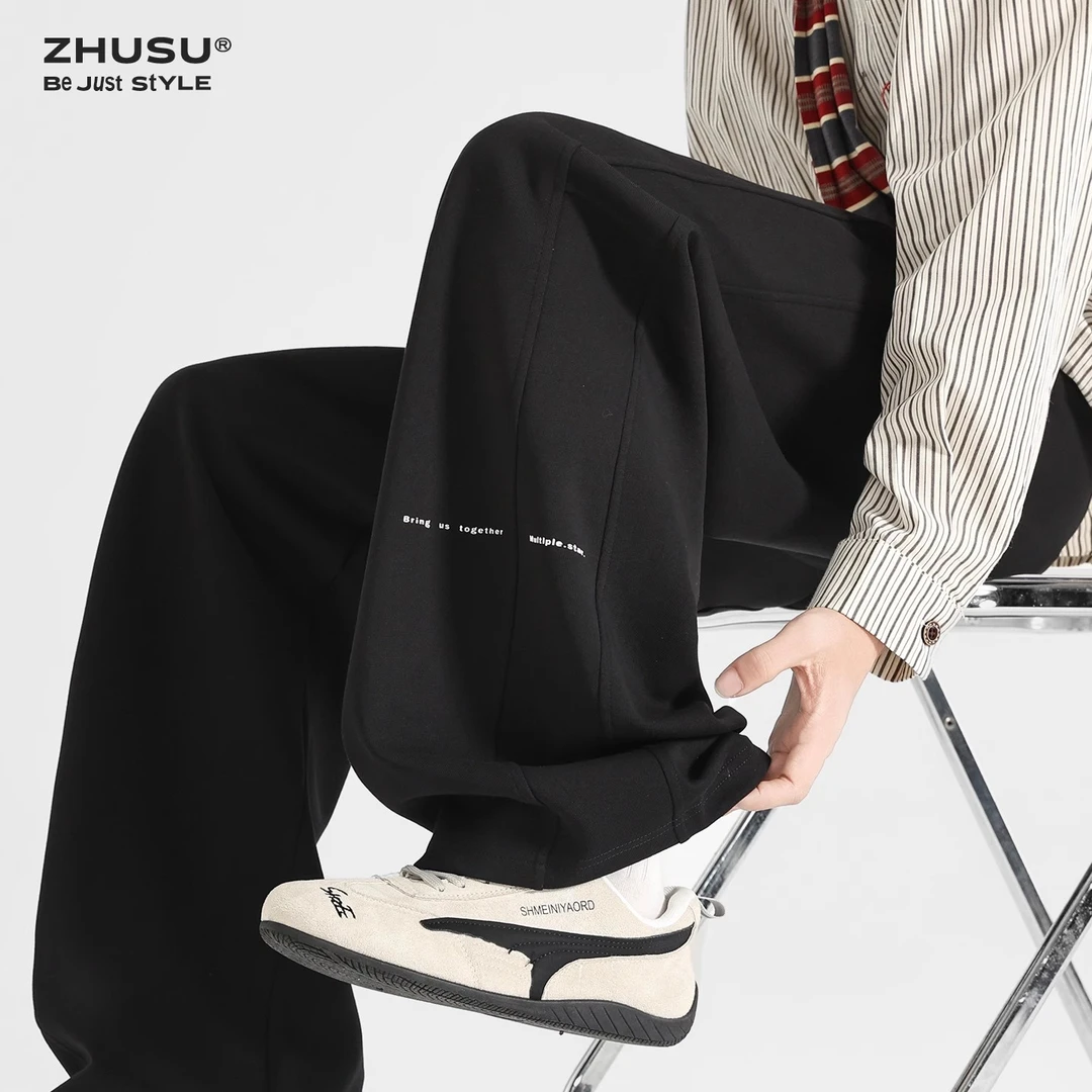 弯刀裤子男2025新款春秋美式休闲裤宽松阔腿运动裤秋季男生直筒裤